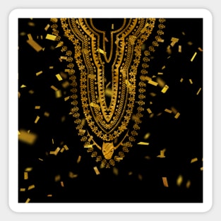 Wakandan Dashiki Gold Festive Sticker